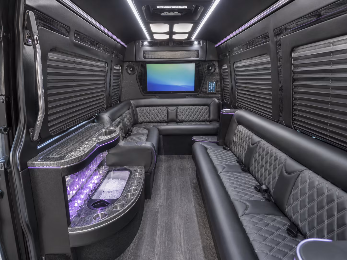 concord 50 passenger party bus inside